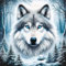 TELAIN Diamond Painting Kit Mit Wolfsmotiv, 5D Full Drill, Inklusive Werkzeuge, Einfach Zu Erstellen, Perfekt Zur Dekoration Und Als Geschenkidee