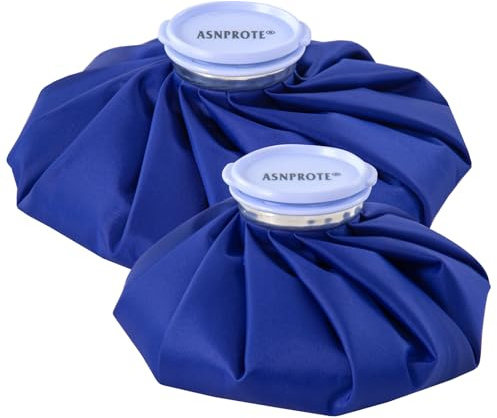 ASNPROTE Reusable Ice Pack Ice Bags for Injuries Hot Water Bottle Hot Water Bag Refillable Ice Packs Reusable for Injuries,Pain Relief,Hot Cold Compress,Knee,Wrist,Foot,Face,Tendinities,2Packs(6”&9”)