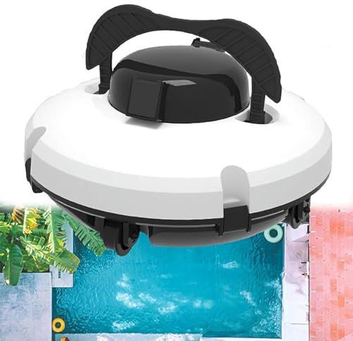 Robot Nettoyeur De Piscine - Aspirateur De Piscine Sans Fil Léger, Idéal pour Piscines Hors-Sol/Enterrées Jusqu'à 3 m