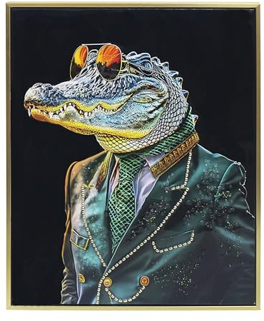 Lesser & Pavey Urban Art Crocodile Rock Wall Art for Living Room Decor & Bedroom Walls | Stylish Canvas Wall Art for Home Decor & Wall Decor | Lovely Birthday Gifts for Women & Men