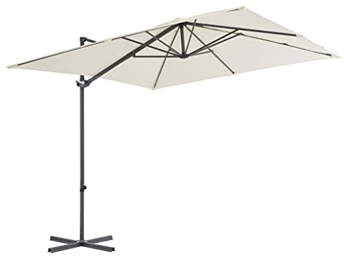 GLJTUO Offset-Regenschirm, Lichtbeständiger Freiarmschirm Aus Polyester Für Den Außenbereich Mit Um 360 Grad Drehbarer Stahlstange Für Den Garten,