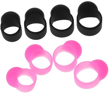 FRCOLOR Silikon Fingerschutz mit Geräuschreduzierung für Handpan und Zungentrommel 8 Stück und Präziser Kontrolle in Rosa oder Schwarz für Trommelauftritte