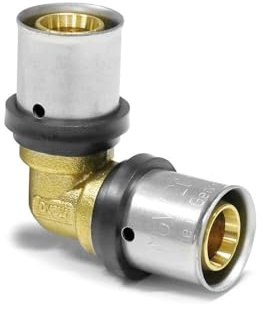 Sanpro 3 x THPRESS Pressfitting 90° Winkel - Bogen mit TH Kontur, Größe 20x2, Messing (THPRESS) (Pack à 3 Stück)