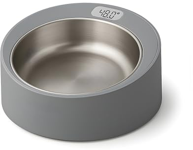 BowlScale Gamelle numérique en acier inoxydable pour animaux de compagnie - Gamelle amovible de qualité alimentaire avec échelle intégrée, guide des portions, base antidérapante pour chiens et chats
