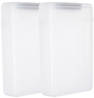 PATIKIL 6.5 x 4.5 Hard Drive Disk Case, 2Pcs Plastic Hard Disk Storage Box Portable Anti-Static Case for 3.5 External SSD HDD, White