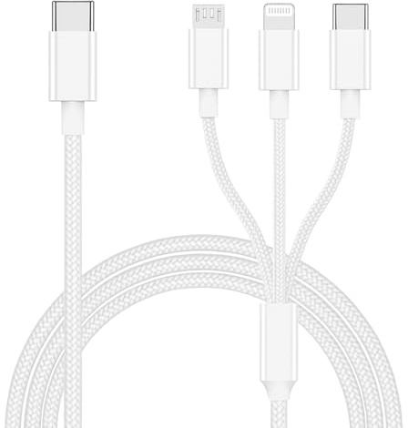 For Galaxy Z Flip 8 / Z Fold 8 / Z Fold 8 Ultra, Multi Charger Cable, [1.2M] 3 in 1 Lead with USB C, Micro USB, Connector for iPhone, Samsung Galaxy Z Flip 7 FE/Z Fold/Flip 7/6/5/4/3