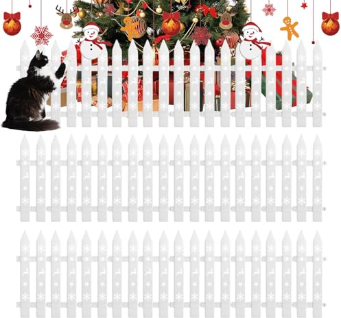 Barriera flessibile per albero di Natale, decorazione natalizia bianca, per interni e gatti, protezione per albero di Natale, recinzione decorativa regolabile per casa, ufficio, compleanno, matrimonio