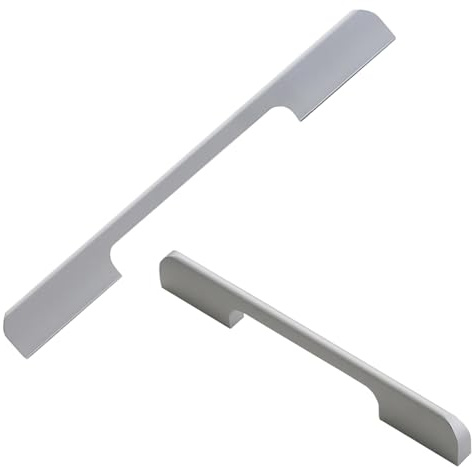 SZLXJMFL Küche Griffe Silber 192mm Lochabstand,2 Stück Schubladengriffe | Massive Aluminium Eloxierte Oberfläche Bügelgriff Länge: 116 - 1200 mm Griffe Möbel Silber 192mm/7.6in
