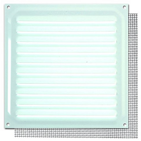 Brinox B73010D - Rejilla con mosquitera (15 x 15 cm) color lacado blanco