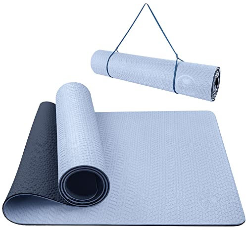 IUGA Non-Slip-Yoga-Matte, kostenlose Yoga-Tasche & Gurt tragen, Umweltfreundlich & SGS Zertifiziert TPE-Material Gray