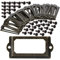 JNCH 30pcs Cadre Étiquette de Nom Porte Poignée Cadre Métal Bronze Rétro Vintage Acienne Décoration Porte Meuble Tiroir + Vis