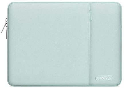 MOSISO Laptop Case 13.3 inch, 13-13.3 inch Laptop Sleeve Compatible with MacBook Air/Pro 13 / Pro 14, HP Dell ASUS Lenovo Notebook, Polyester Vertical Computer Sleeve Bag with Pocket, Mint Green