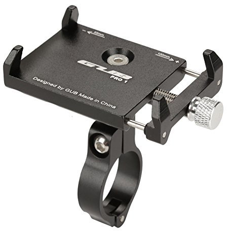 Fahrrad-Telefonhalterung, verstellbar, Fahrradlenker-Handyhalterung, Aluminiumlegierung, Halterung für Handys mit einer Breite von 4,8–9,9 cm (schwarz), Schwarz