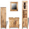 vidaXL Massivholz Badmöbel Set Spiegel Badschrank Waschbeckenunterschrank Mango