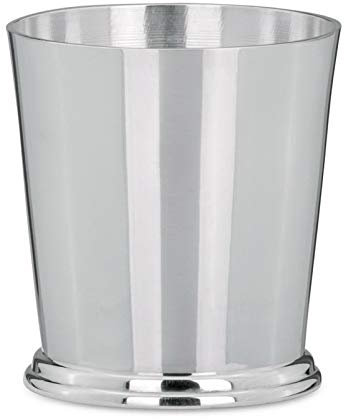 versilberter Schnapsbecher Ø 5.5 cm - kleiner Silberbecher glatt poliert - 5.5 cm hoher silberner Trinkbecher ideal für Partys, Feiern, Hochzeiten, Jubiläen oder Silvester