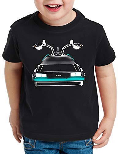 style3 Delorean Speed of Light T-Shirt für Kinder dmc-12 zeitreise mcfly Auto, Größe:140