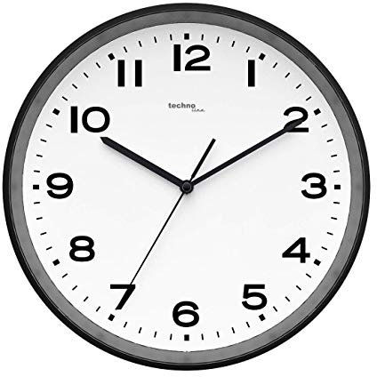 Technoline Analoge Funkwanduhr WT8500-3 Schwarz/Weiß, Kunststoff, 30 cm Ø