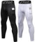 LNJLVI Kompressionshose Herren Sport Leggings Atmungsaktive Trainingshose für Jogging Fitnessstudio Laufen (Schwarz-Weiß,S