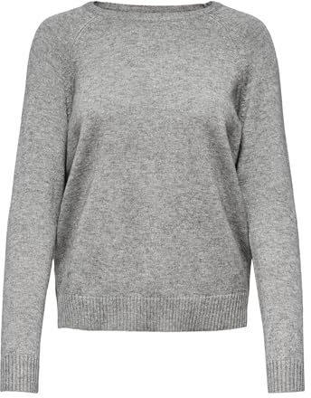 ONLY Onllesly Kings L/S Pullover Knt Noos Suéter, Medium Grey Melange, S Mujer