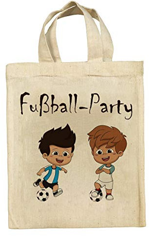 clothinx Lustige Kindergeburtstag Tasche Mitgebsel Beutel im Set mit Geburtstag Motto Fußball 5er Pack