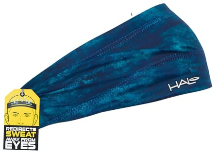 Halo Headband Bandit (Ocean Blue)-4 Inch Wide Pullover Headband for Both Women and Men-Patented Lightweight, Moisture Wicking Headband Yoga, Crossfit, Biking, Pickleball