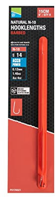 Preston Innovations Natürliche Hakenlängen, N-10, Größe 14, 0,12 mm.