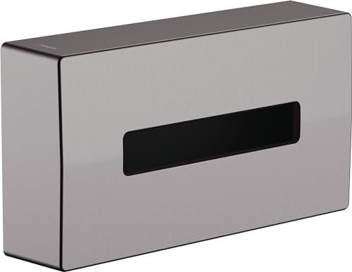hansgrohe AddStoris - Kosmetiktuchbox, Kosemtiktuchspender für Wandmontage, verdeckte Befestigung, Badezimmer Zubehör, Brushed Black Chrome, 41774340