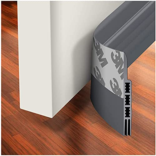 Simple Fix Zugluftstopper für Türen - 100 cm x 5 cm - Türdichtung - Zugstopper Haustür und Fenster, Windstopper - Tür Dichtungsband Selbstklebend und Isolierend - Grau
