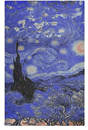Mnsruu Van Gogh - Torchon de cuisine doux et super absorbant - Motif fleurs de cerisier - 71 x 46 cm