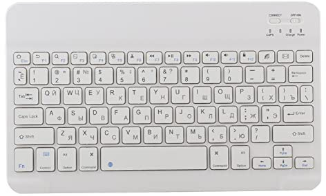 Dpofirs 10 '' Ultra-Thin Wireless & Tragbare Tastatur, wiederaufladbare Bluetooth-Tastatur mit Micro USB-Ladeanschluss für Bluetooth Intelligent Computer Supplies(Russisch)