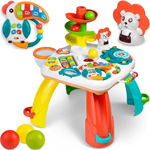 Ricokids Lerntisch + Tafel, Interaktives Spielzeug, Musik, RK-811, Bunte und bewegliche Elemente, Förderung der Kleinmotorik