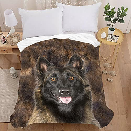 Treer Kuscheldecke Flanell Decke Überwurf - 3D Hund Druck Wohndecke Weiche Mikrofaser Fleecedecke als Sofadecke, Couchdecke, Sofaüberwurf, Bettüberwurf, Tagesdecke (150X200cm,Schäfer)