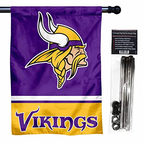 WinCraft Vikings Banner Haus Flagge und 5 Fuß Fahnenmast Set