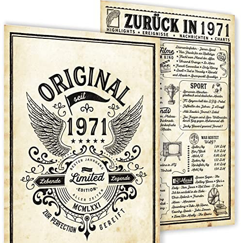 mojoliving 54 Geburtstag Geschenk | lustige 1971 Geburtstag Poster | Deko 54 Geburtstag Frauen | Deko 54 Geburtstag Männer | 1971 Geburtstag Frauen/Männer | 54 Geburtstagskarte