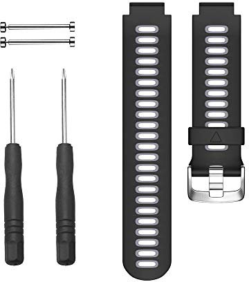 Armband Kompatibel mit Garmin Forerunner 735XT Armband - Sport Silikon Uhrenarmband Replacement Wechselarmband Ersatzarmband für Forerunner 735XT Smartwatch (Schwarz, One Size)