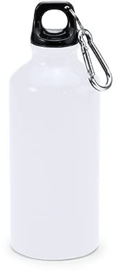 TSHIRTMANIA Borraccia in Alluminio con MOSCHETTONE, Ideale per Sublimazione, CAPACITA' 400 ML, Confezione in Scatola (10)