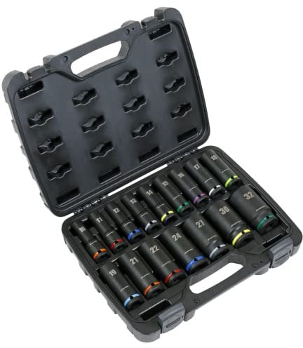 Sealey 1/2 Sq Drive Impact Socket Set, 16pc AK5818M