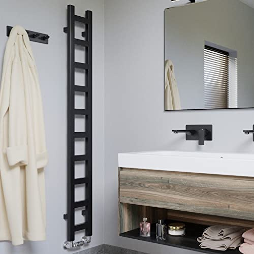 Terma Easy Designer Bathroom Heated Towel Rail Radiator Matt Black 960 x 200mm