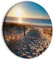 murando - runde Bilder Strand Meer 40x40 cm Leinwandbild 1 tlg Kunstdruck modern Wandbilder XXL Wanddekoration Design Wand Bild Landschaft Natur Sonnenuntergang Weg c-B-10045-bc-a