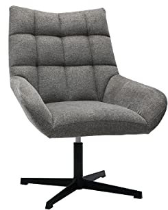 Miliboo Drehsessel, Stoff, Samt-Effekt, Grau