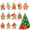 Yaclonq 12 Pezzi Natale Omino Pan di Zenzero Decorazioni Ornamento per Albero di Natale Ciondolo Appese a Uomo di Pan di Zenzero per Feste
