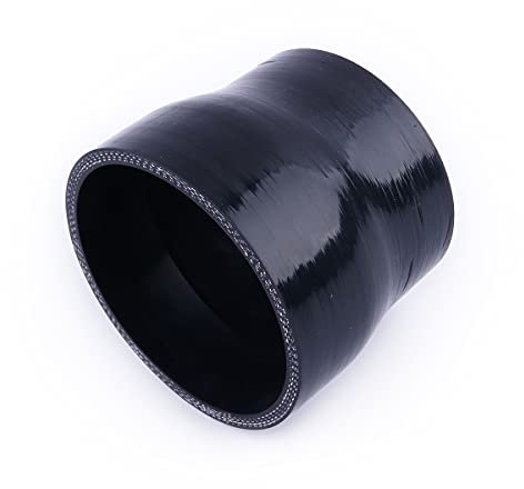 LUXERAD, Manguera de acoplamiento recto reductora de silicona de 3 a 3.5 pulgadas, acoplador reductor de 4 capas turbo reforzado con tuberías de admisión industrial (3 a 3.5 pulgadas, negro)