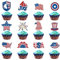 Dinntty USA Patriotische Cupcake-Picks, 12 Stück, Unabhängigkeitstag-Cupcake-Topper, amerikanische Flagge, Kuchendekoration für Urlaubsparty