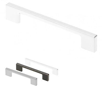Gedotec Möbelgriff aus Vollmetall Weiß matt mit BA 160 mm | Griffe für Küchenschränke inkl. Befestigungsmaterial | PALERMO | Möbelgriffe | Türgriffe für Schränke - Schrankgriffe