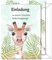 SoSi, 10 Einladungskarten mit 10 passenden Umschlägen inkl. Kuchenrezept, Kindergeburtstag Giraffe, Geburtstag Mädchen und Jungen, Tiere Geburtstag