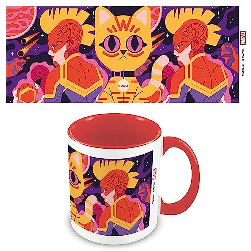Marvel Captain Marvel Mug (Captain Marvel Design) 11oz Ceramic Coffee Mug, Marvel Gifts for Men, Marvel Gifts for Women, Cups and Coffee Mugs for Women and Men, Mugs for Kids - Official Merchandise