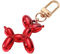 Porte Clés 2 Pièces Cartoon Alliage Ballon Chien Porte-Clés Sac À Dos Sac À Main Porte-Clés, Rouge