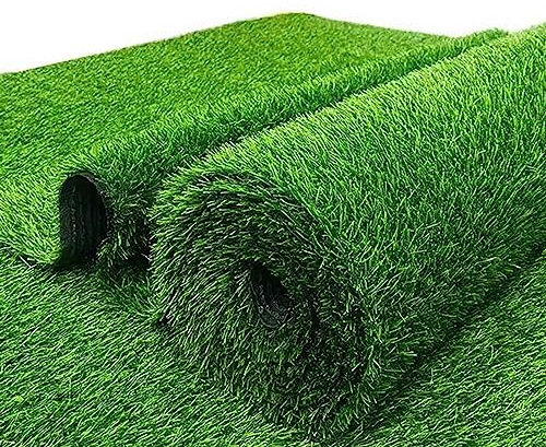 Rasenteppich Outdoor 4x4m, Kunstrasen Teppich Balkon, Kunststoffrasen Grün Hoher Dichte Wasserdurchlässig UV-Beständiger, für Garten, Haustiere, Hunde, Rasen
