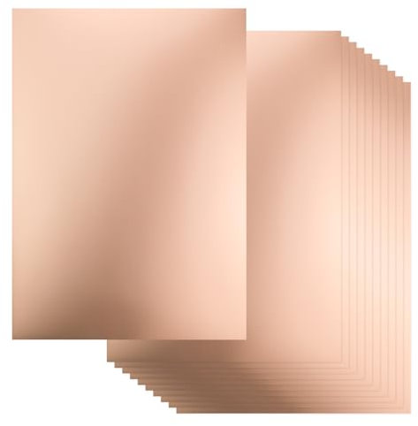 Rosegold Metallic Folie papier, Din A4-30 Blatt - 250 g/m² - 29,7 x 21 cm - Bastelbogen Papier Fotokarton Bastel-Papier-Karton