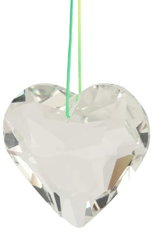 Yunseity Herz-Kristall-Sonnenfänger, 45 Mm, Herzförmige Kristallprismen, Hängende Kristall-Ornament-Anhänger, für Fenster, Heim-Auto-Dekoration, Fotografie (Transparent)
